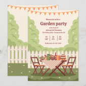 Uitnodiging voor een tuinpartij (Voorkant / Achterkant)
