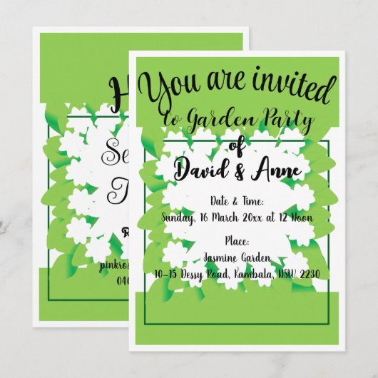 Uitnodiging voor een tuinpartij (Voorkant / Achterkant)