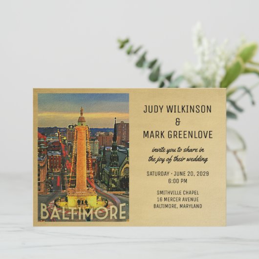 uitnodiging voor een tweederangs huwelijk in Balt (Staand voorkant)