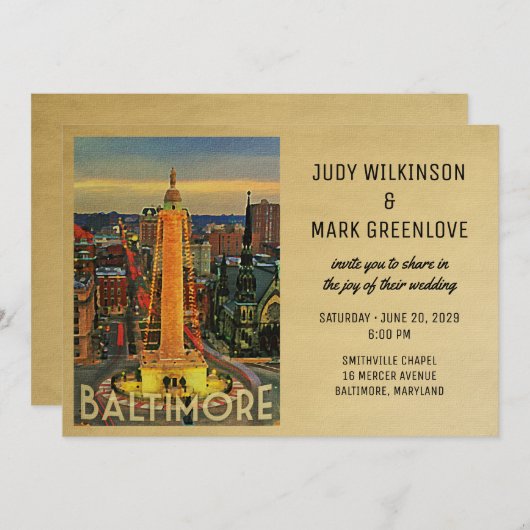  uitnodiging voor een tweederangs huwelijk in Balt (Voorkant / Achterkant)