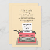 Uitnodiging voor een Type writer Retirement Party (Voorkant / Achterkant)