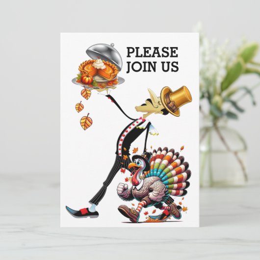 Uitnodiging voor een unieke ober (Staand voorkant)