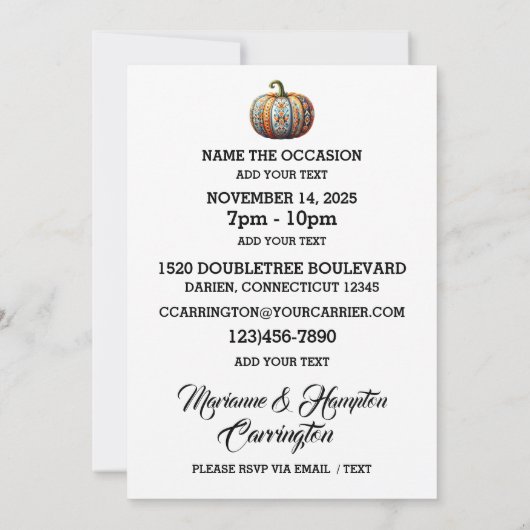 Uitnodiging voor een unieke ober (Achterkant)