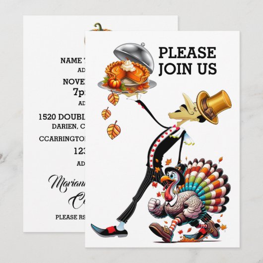 Uitnodiging voor een unieke ober (Voorkant / Achterkant)