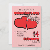 Uitnodiging voor een Valentijnsdag Feest (Voorkant)