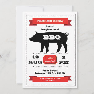 Uitnodiging voor een varkensbarbecue