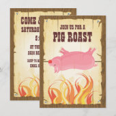 Uitnodiging voor een varkensbarbecuefeest (Voorkant / Achterkant)