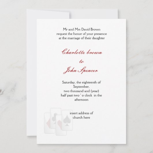 uitnodiging voor een vegas - bruiloft (Achterkant)