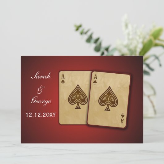 uitnodiging voor een vegas - bruiloft (Staand voorkant)