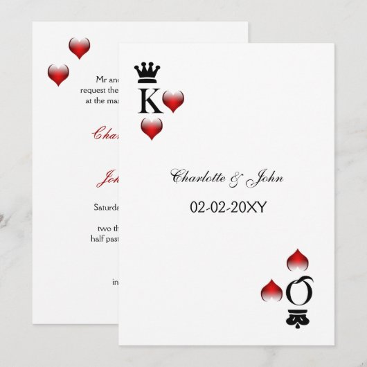 uitnodiging voor een vegas - bruiloft (Voorkant / Achterkant)