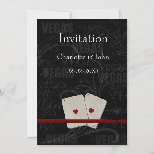 uitnodiging voor een vegas - bruiloft (Voorkant)