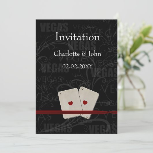uitnodiging voor een vegas - bruiloft (Staand voorkant)