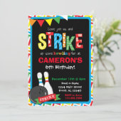 Uitnodiging voor een verjaardag, Bowling schoolbor (Staand voorkant)