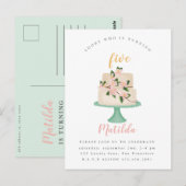 uitnodiging voor een verjaardagsfeest met bewerkba (Voorkant / Achterkant)