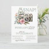  uitnodiging voor een verjaardagsfeest met Floral (Staand voorkant)