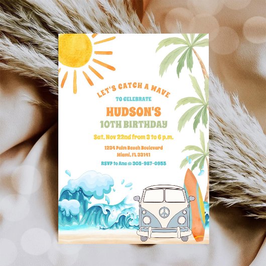 Uitnodiging voor een verjaardagsfeest op het stran