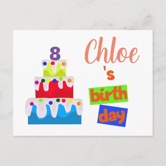 Uitnodiging voor een verjaardagsfeestje (Voorkant)