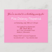 Uitnodiging voor een verjaardagsfeestje (cerise) (Achterkant)