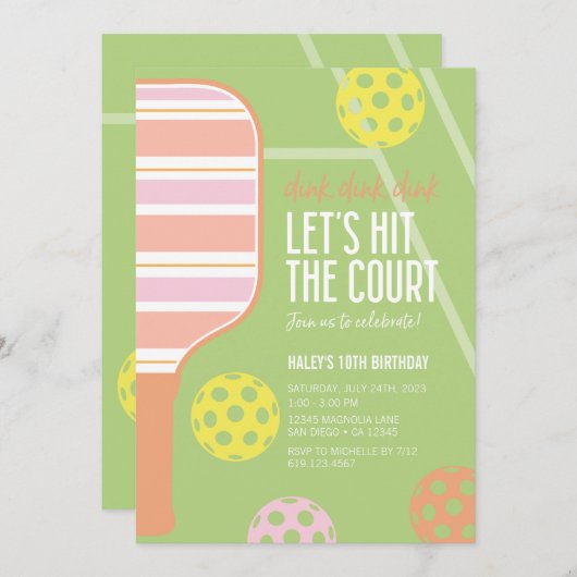 Uitnodiging voor een verjaardagsfeestje · Dink Din (Voorkant / Achterkant)