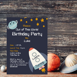 Uitnodiging voor een verjaardagsfeestje in de ruim