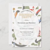 Uitnodiging voor een verjaardagsfeestje in de stad (Voorkant)