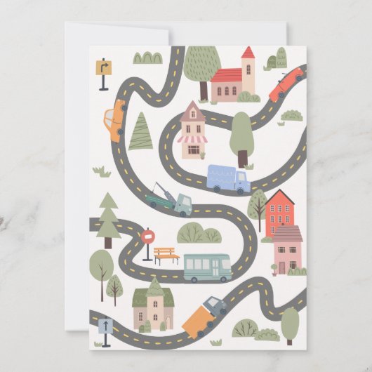 Uitnodiging voor een verjaardagsfeestje in de stad (Achterkant)