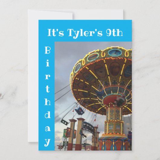 Uitnodiging voor een verjaardagsfeestje in een pre (Voorkant)