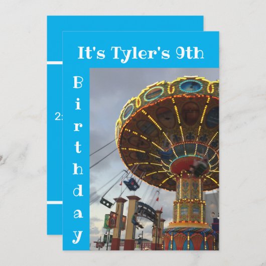 Uitnodiging voor een verjaardagsfeestje in een pre (Voorkant / Achterkant)