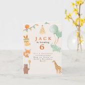 Uitnodiging voor een verjaardagsfeestje met dieren (Gele Bloem)