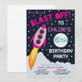 Uitnodiging voor een verjaardagsfeestje met een ru (Voorkant / Achterkant)