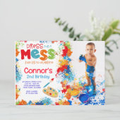 Uitnodiging voor een verjaardagsfeestje met foto (Staand voorkant)