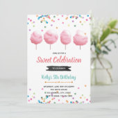 Uitnodiging voor een verjaardagsfeestje met suiker (Staand voorkant)