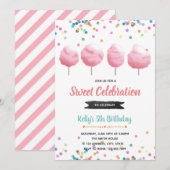 Uitnodiging voor een verjaardagsfeestje met suiker (Voorkant / Achterkant)