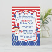 Uitnodiging voor een verjaardagsfeestje op Indepen (Staand voorkant)