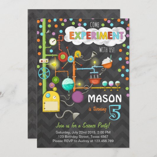 Uitnodiging voor een verjaardagsfeestje voor een w (Voorkant / Achterkant)