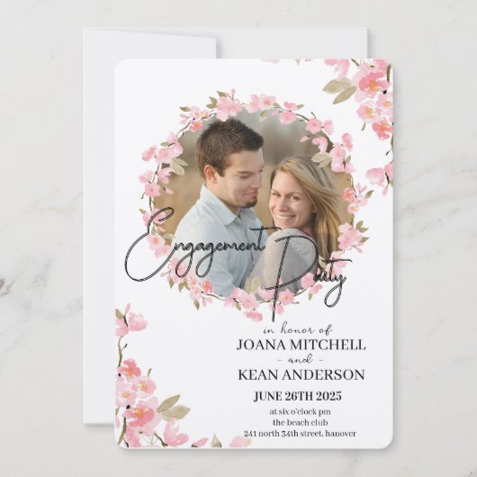 Uitnodiging voor een verlovingsfeest (Voorkant)