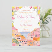 Uitnodiging voor een verlovingsfeest met een Itali (Staand voorkant)