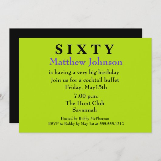 Uitnodiging voor een verrassingsfeest (Voorkant / Achterkant)