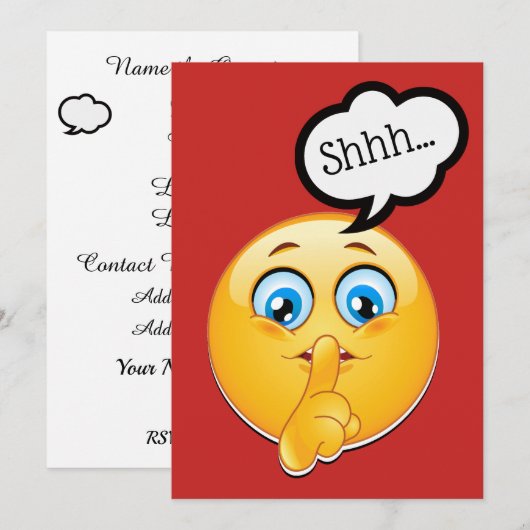 Uitnodiging voor een verrassingsfeest / Bruids- of (Voorkant / Achterkant)