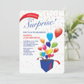 Uitnodiging voor een verrassingspartij (Staand voorkant)