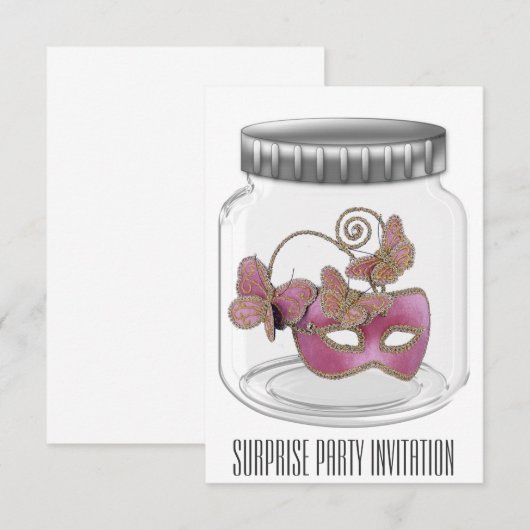 Uitnodiging voor een verrassingspartij (Voorkant / Achterkant)