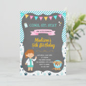 Uitnodiging voor een veterinair verjaardagsfeestje (Staand voorkant)