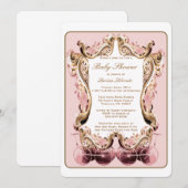 uitnodiging voor een Victoriaans Baby shower (Voorkant / Achterkant)