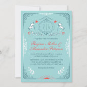 Uitnodiging voor een victoriaanse middeleeuwse bru (Voorkant)