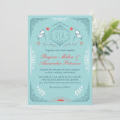 Uitnodiging voor een victoriaanse middeleeuwse bru (Staand voorkant)