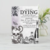 Uitnodiging voor een vintage Halloween-feest (Staand voorkant)