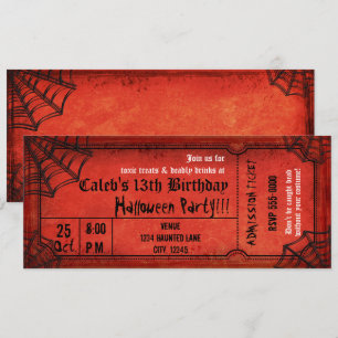 Uitnodiging voor een Vintage Rode Halloweenfeest m
