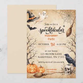 Uitnodiging voor een Vintage Spooktacular Hallowee