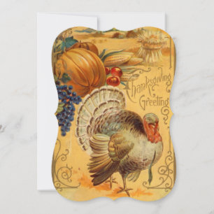 Uitnodiging voor een Vintage Thanksgiving-kalveren