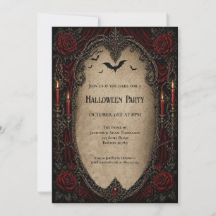 Uitnodiging voor een vintage vampier Halloween-fee